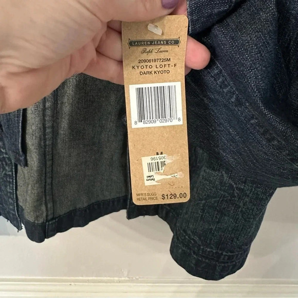 Ralph Lauren The Lauren Jeans Co. Dark Kyoto Loft Women’s Denim Jacket Sz M NWT - Picture 5 of 7